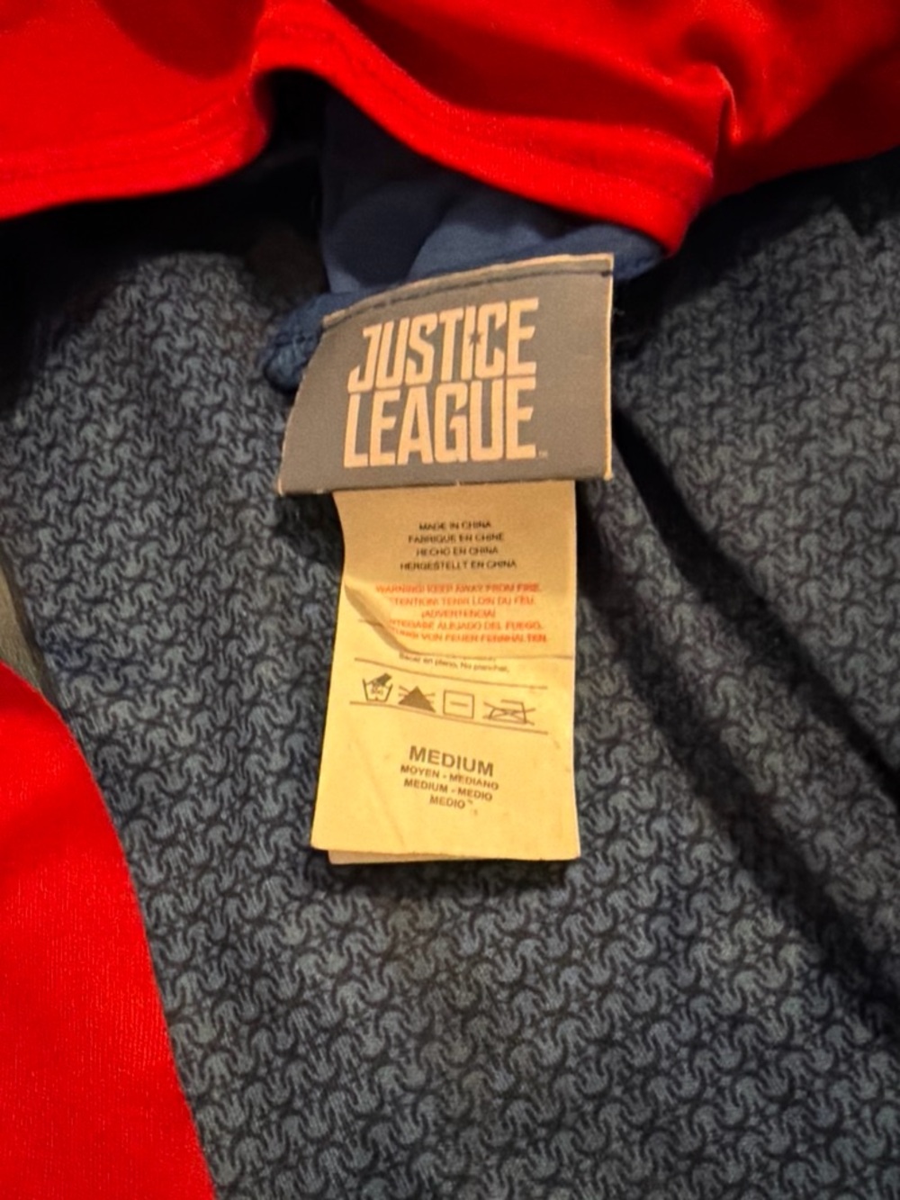 Kids Superhero Jumpsuit Costume with Red Cape - Blue & Red - Picture 3 of 3